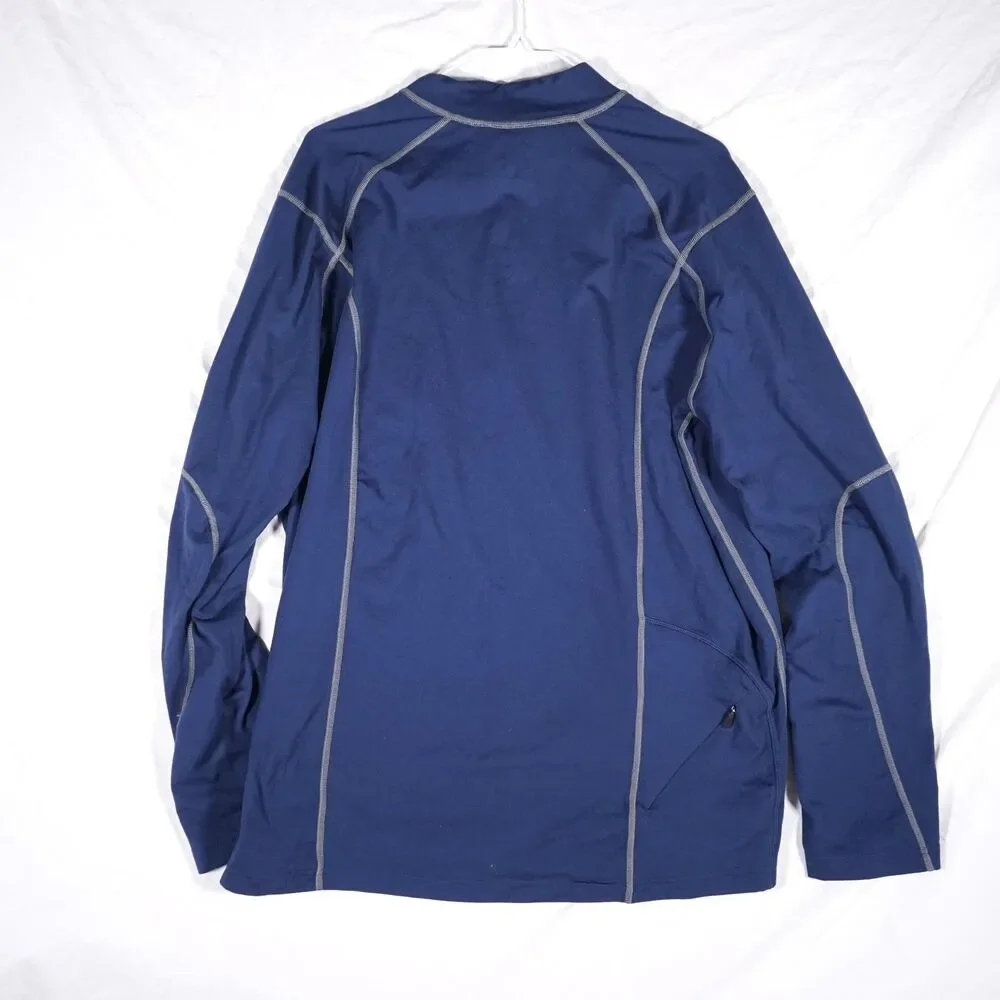 Mountain Hardwear Athletic Quarter Zip Jacket Navy Blue Mens XL Nut Logo